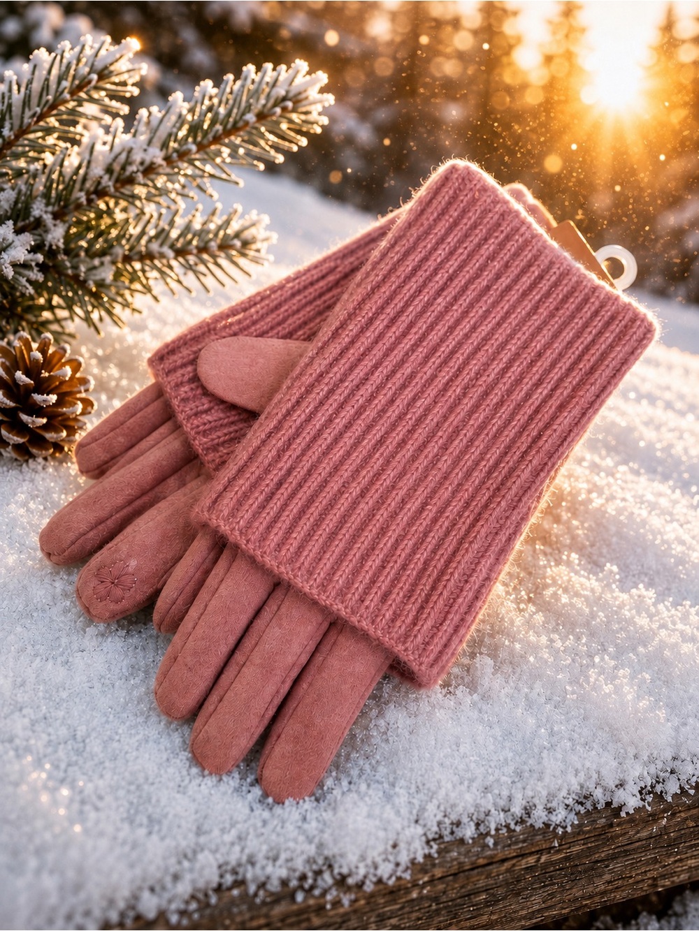 🆕❤️Dusty Pink One Size Glove w/Detachable Hand Warmer